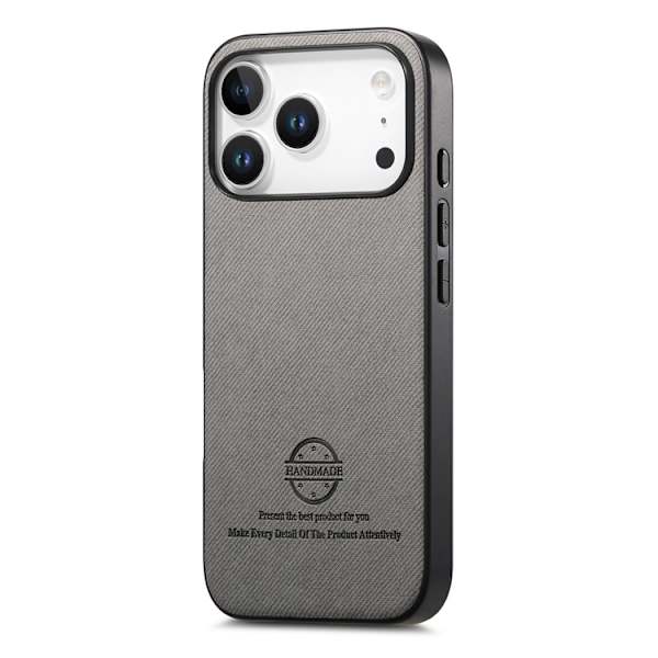 Mobilskal till iPhone 17 Pro Trasa Läder - Grå Grå
