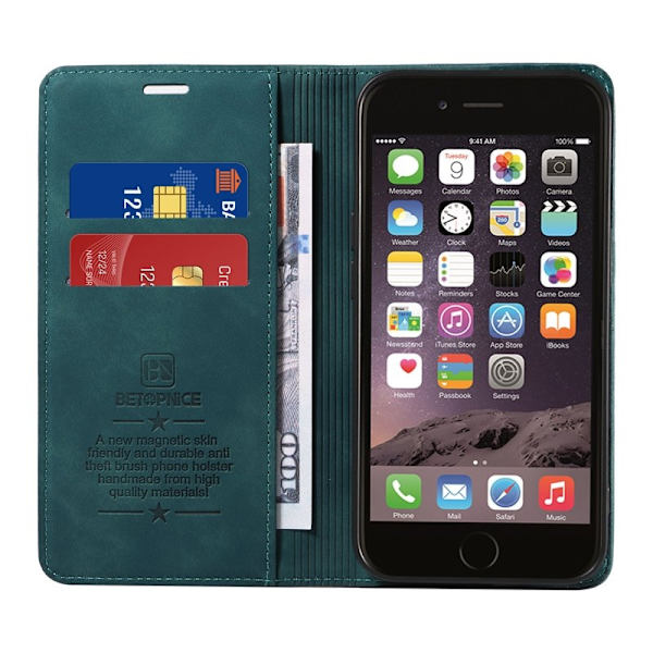 BETOPNICE 003 iPhone 6 Plus/7 Plus/8 Plus Plånboksfodral TPU+PU - Grön