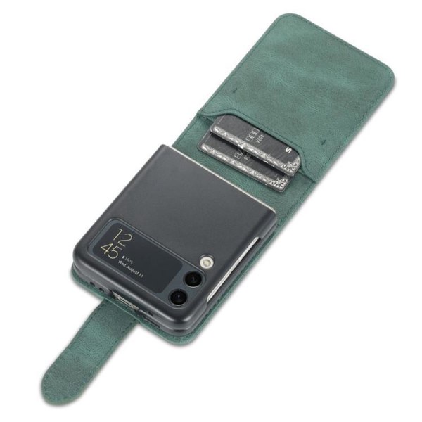 AZNS Galaxy Z Flip 4 Plånboksfodral Flipping Magnetic - Grön