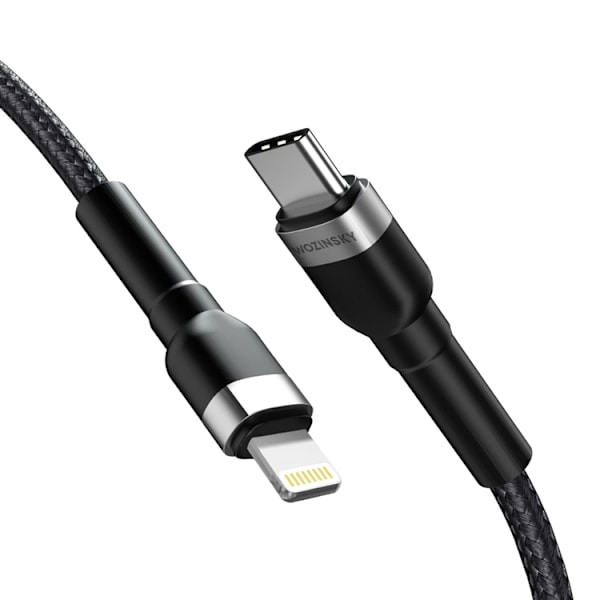 Wozinsky USB-C till Lightning kabel PD 30W 2m - Svart