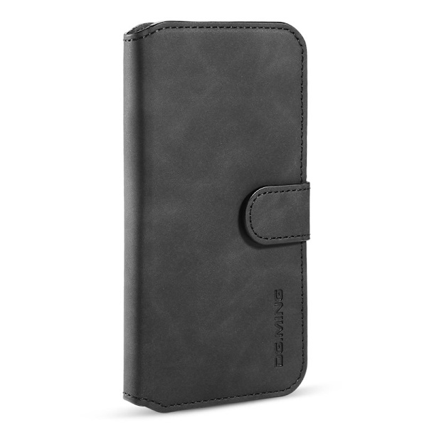 DG.MING Retro Plånboksfodral Konstläder för iPhone 11 Pro Max - Svart