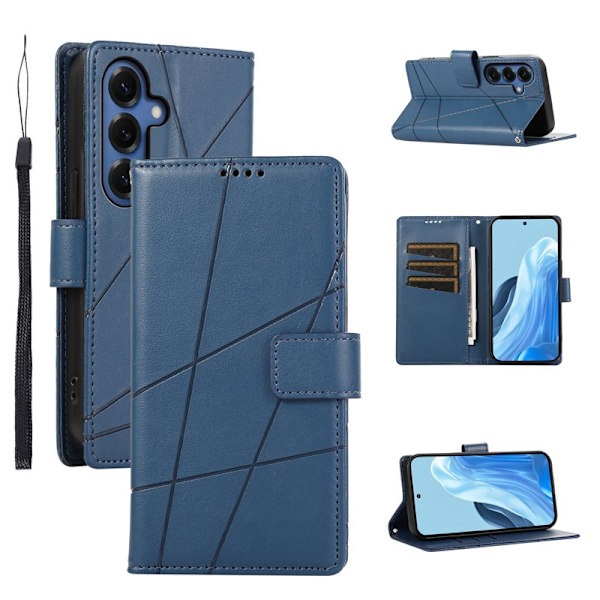 Plånboksfodral för Samsung Galaxy S26 Konstläder med handledsrem - Blå