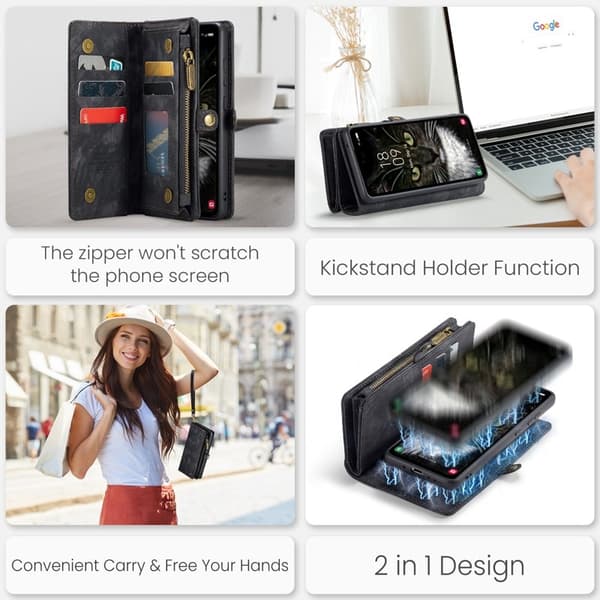CASEME 008 Samsung Galaxy A36 5G Plånboksfodral Konstläder Svart