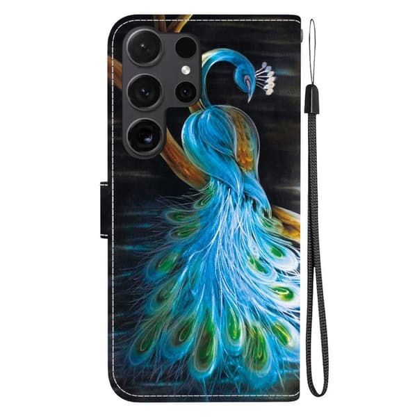 Plånboksfodral för Samsung Galaxy S26 Ultra Mönstertryckt Konstläder - Påfågel