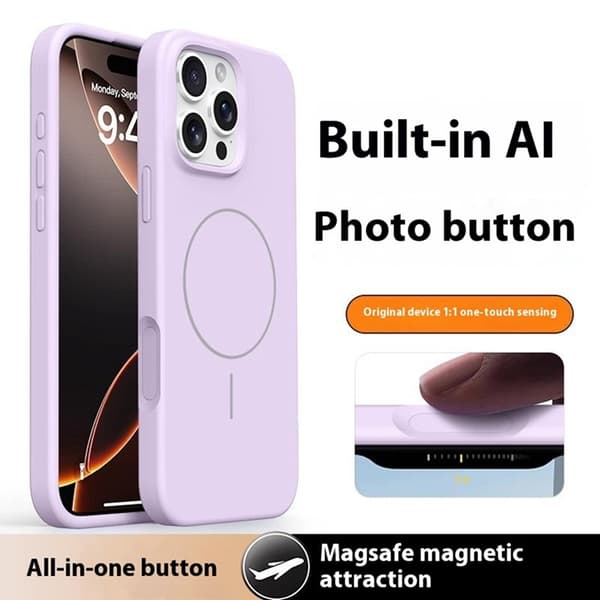 Mobilskal till iPhone 16 Pro Max MagSafe Liquid Silikon Microfiber - Lila Lila