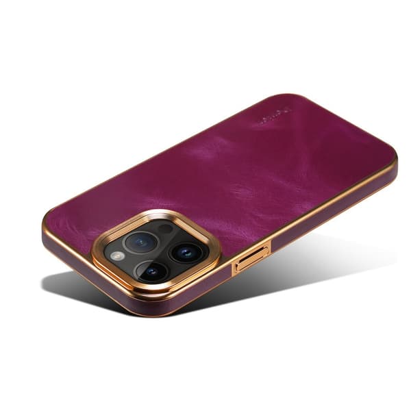 DENIOR Mobilskal till iPhone 15 Pro Max i äkta läder och PC - Lila