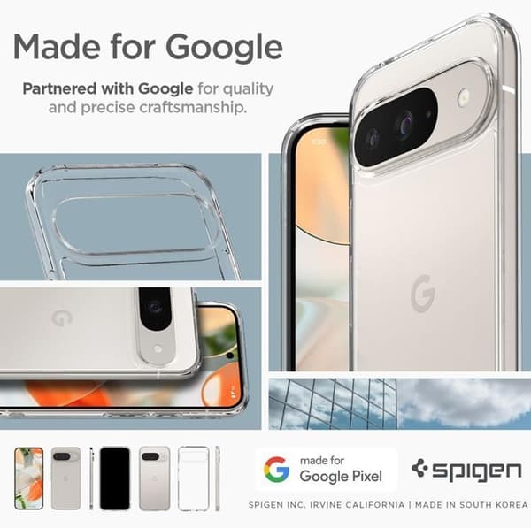 Spigen telefontaske til Google Pixel 9/9 Pro Ultra Hybrid - Krystalklar Transparent