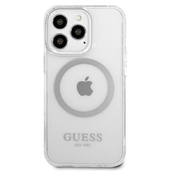 Guess iPhone 13 Pro Skal Magsafe Metal Outline - Silver Silver
