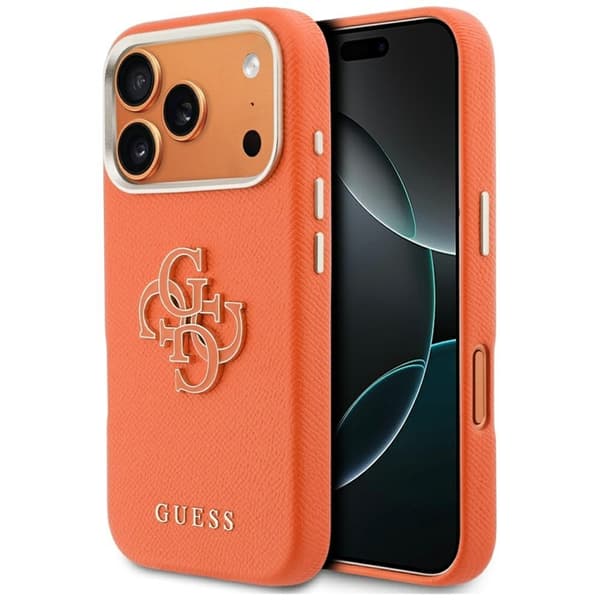 Guess Mobilskal iPhone 17 Pro FW Resin Logo - Orange Orange