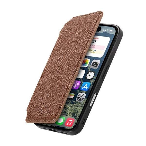 CASENEO iPhone 16 Plus Plånboksfodral Konstläder - Brun