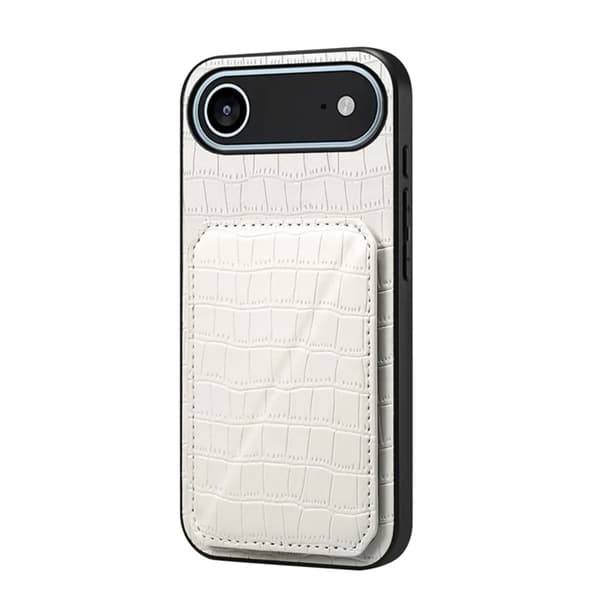 Mobilskal till iPhone Air Korthållare Crocodile Textured - Vit Vit