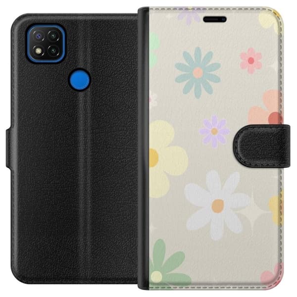 Pung taske til Xiaomi Redmi 9C med fejede blomster