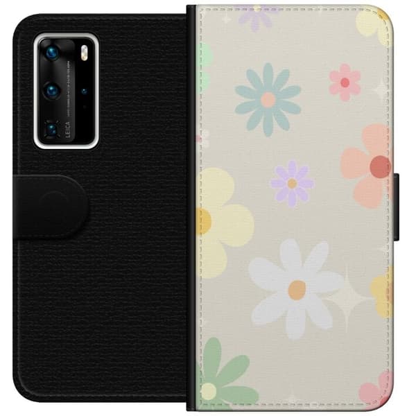 Huawei P40 Pro Pung Taske med Fejende Blomster