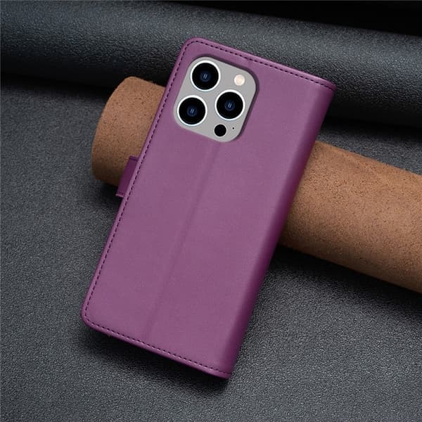 iPhone 15 Pro Pungeetui Zipper Flip - Lavendel Lila