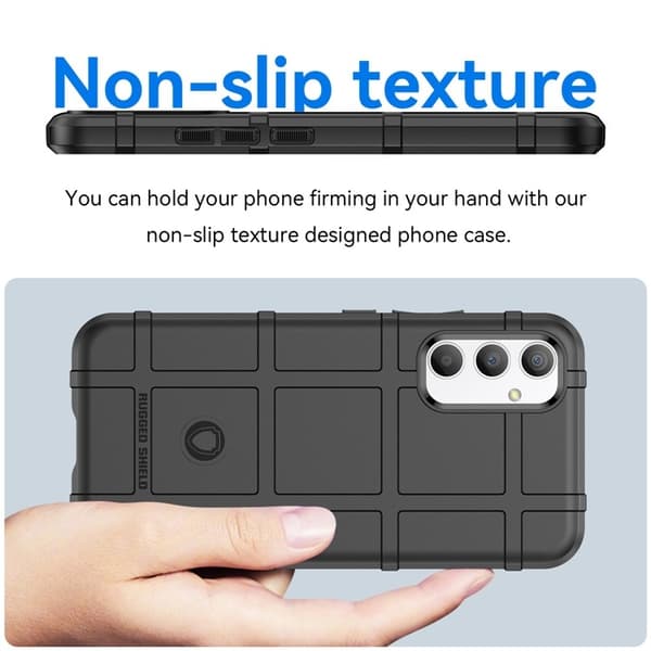 Galaxy A23 5G/4G -puhelinkotelo Rugged Square Grid - Musta Black