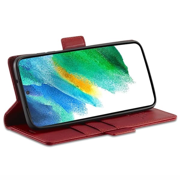 LC.IMEEKE Samsung Galaxy S22 Plånboksfodral i Konstläder - Röd