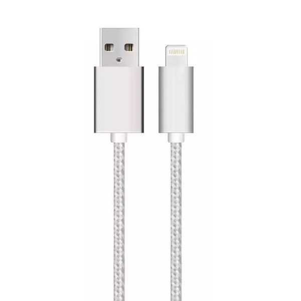 SiGN USB-A til Lightning-kabler 12W 1m - Sølv/Nylon