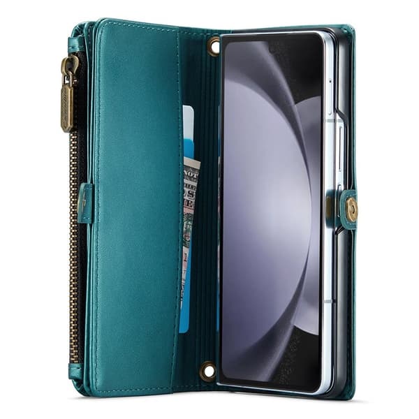 CASEME Plånboksfodral Konstläder för Samsung Galaxy Z Fold5 - Grön