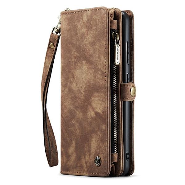 CASEME Multi-function KonstLäder Mobilskal för Samsung Galaxy A52 - Brun