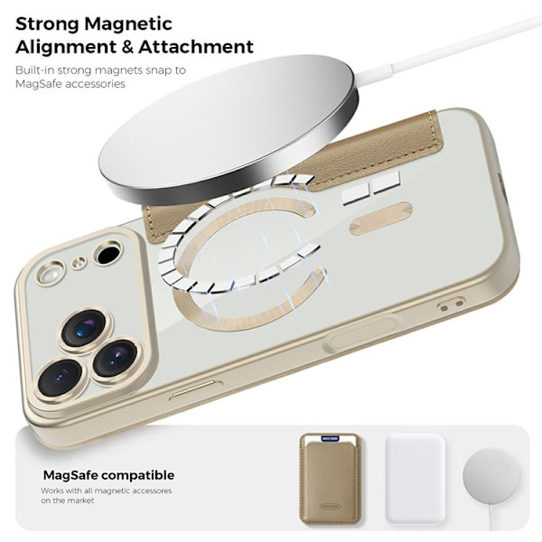 iPhone 17 Pro Plånboksfodral MagSafe RFID - Guld Guld