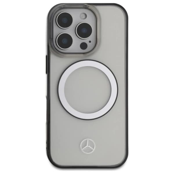 Mercedes telefontaske til iPhone 16 Pro Max Magsafe Trykt Logo - Sort Transparent