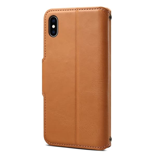 DENIOR iPhone XS Max Plånboksfodral Konstläder Skydd - Khaki