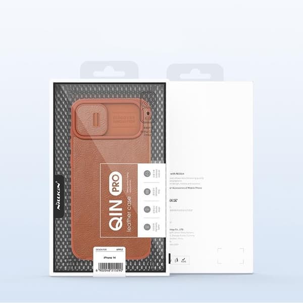 Nillkin iPhone 14 Plus Plånboksfodral QinPro Läder - Svart Svart
