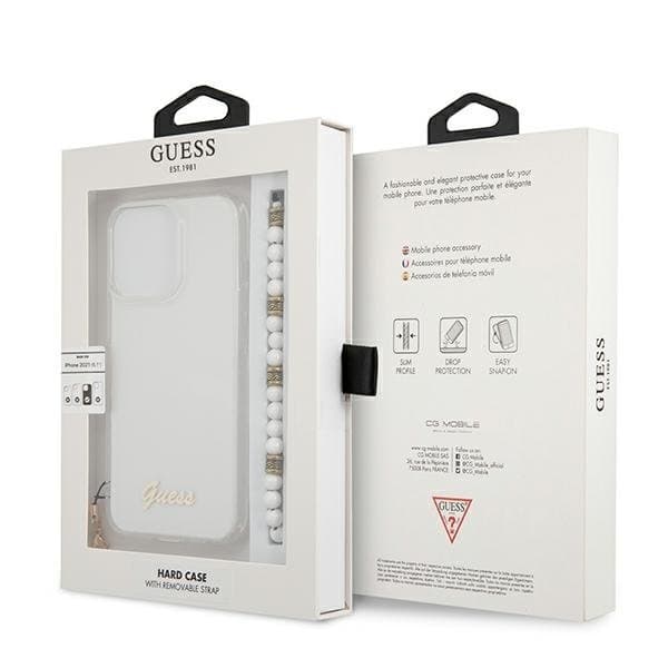 Guess White Pearl Skal iPhone 13 Pro / 13 - Läpinäkyvä Transparent