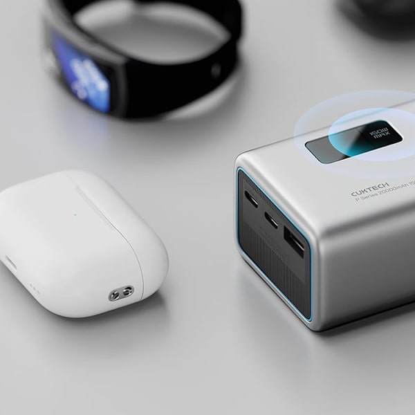 Cuktech Powerbank 20000 mAh 150W 2xUSB-C USB-A - Grå Grå