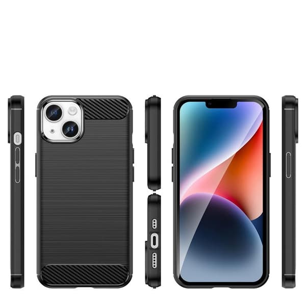 iPhone 14 Plus Skal Carbon Flexible Gel - Svart Svart