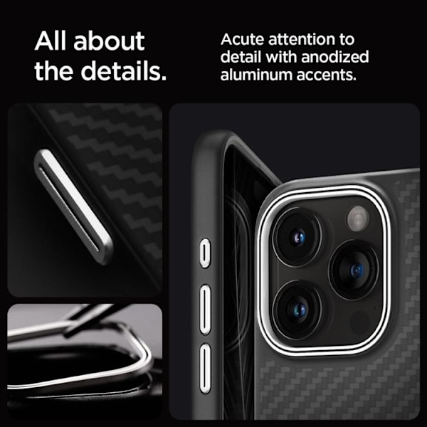 Spigen iPhone 15 Pro Max Mobilskal Magsafe Enzo Aramid - Svart
