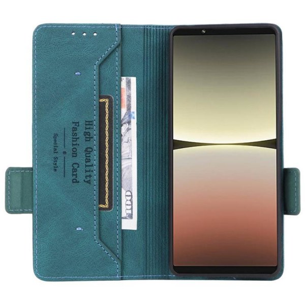 Sony Xperia 5 IV Plånboksfodral Decor Magnetic Clasp - Grön