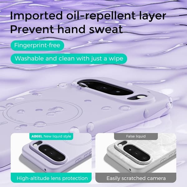 ABEEL Mobilskal till Google Pixel 10 Pro XL MagSafe Liquid Silicone Rosa