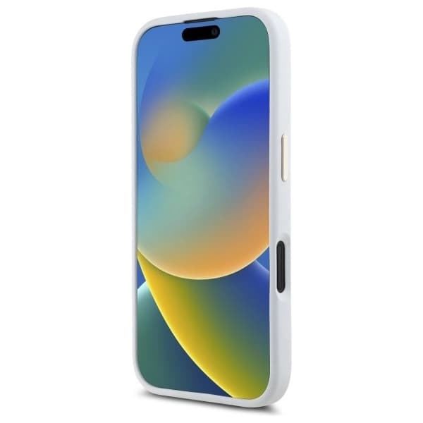 Guess Mobilskal till iPhone 16 Silikon Logo Strass 4G - Vit