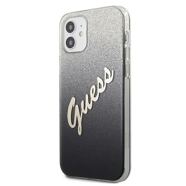 Guess Skal iPhone 12 Mini Glitter Gradient Script - Svart Svart