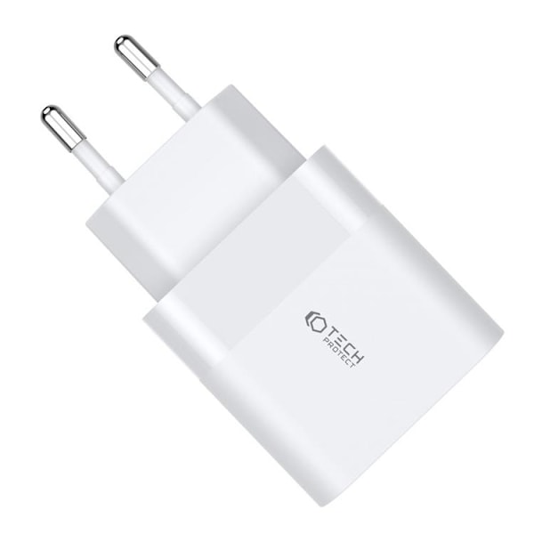 Tech-Protect C30W 2-Port Nätverk Laddare PD30W/QC3.0 - Vit