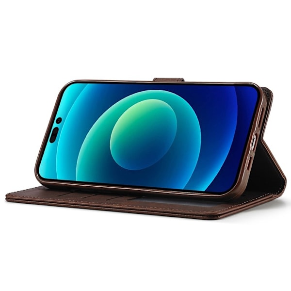 LC.IMEEKE iPhone 14 Plus Plånboksfodral i Konstläder - Brun