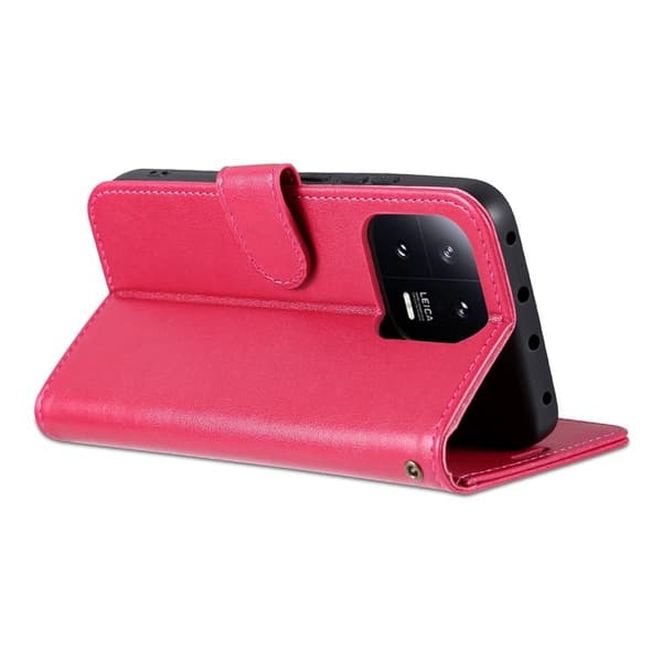 AZNS Xiaomi 13 5G Flip Plånboksfodral Konstläder - Röd