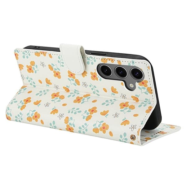 Samsung Galaxy S26 Plus Plånboksfodral Rhombic Blommönster Konstläder - A3