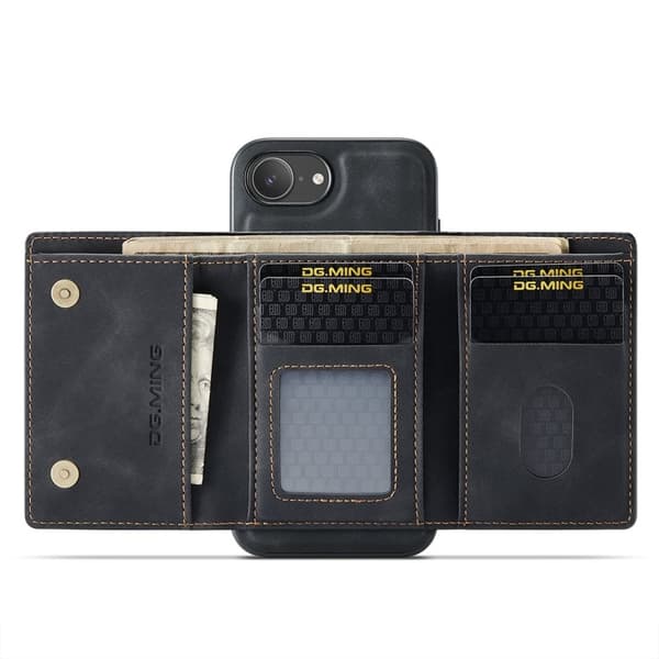 DG.MING M1 Series Mobilskal till iPhone 16e med Kickstand - Svart
