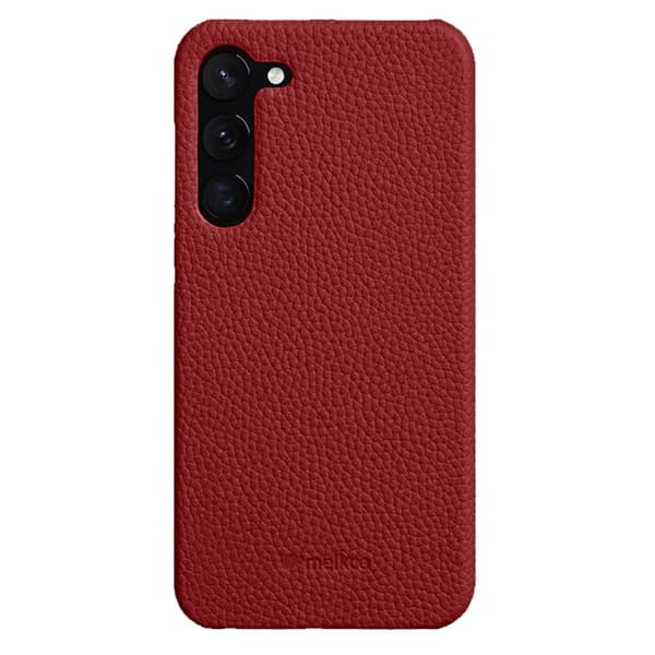 MELKCO Mobilskal till Samsung Galaxy S22 Plus, äkta läder, röd