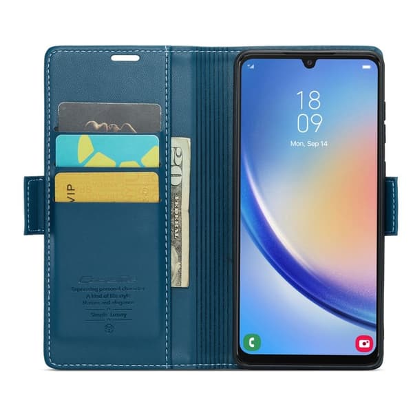 CASEME Plånboksfodral Konstläder för Samsung Galaxy A34 5G - Blå