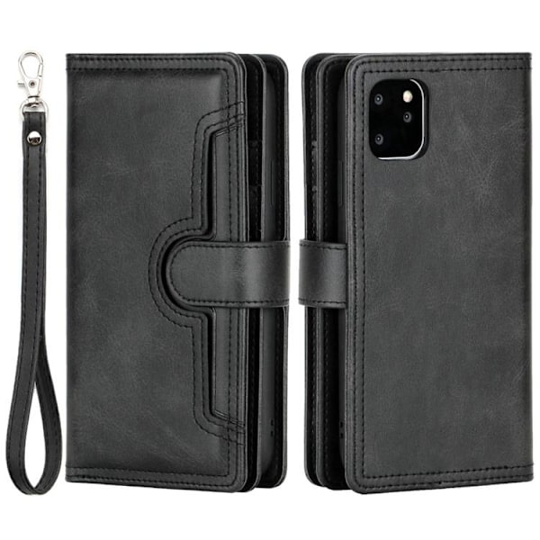 iPhone 14 Pro Max Plånboksfodral Äkta Läder Flip - Svart Svart
