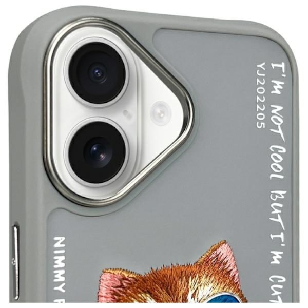 Nimmy Mobilskal till iPhone 16 Glasses Cool Cat - Grå Grå