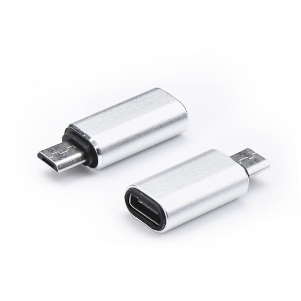 Laddadapter USB-C Micro USB silver Silver