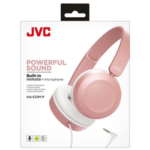 JVC Hörlur HAS31 On-Ear Rosa Rosa