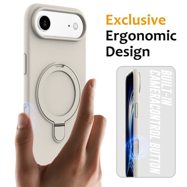 Mobilskal till iPhone Air MagSafe Kickstand PC + Silikon - Antik Vit Beige
