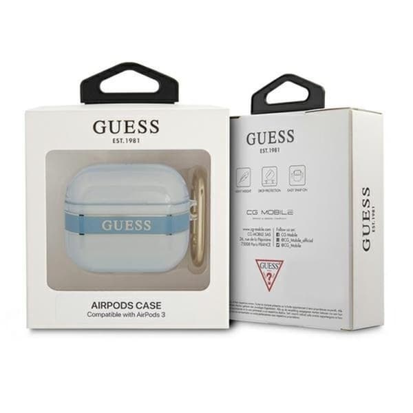 Guess AirPods 3 Skal Strap Collection - Blå
