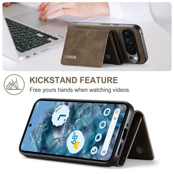 DG.MING M1 Series Mobilskal till Google Pixel 9 Pro XL Kickstand Brun