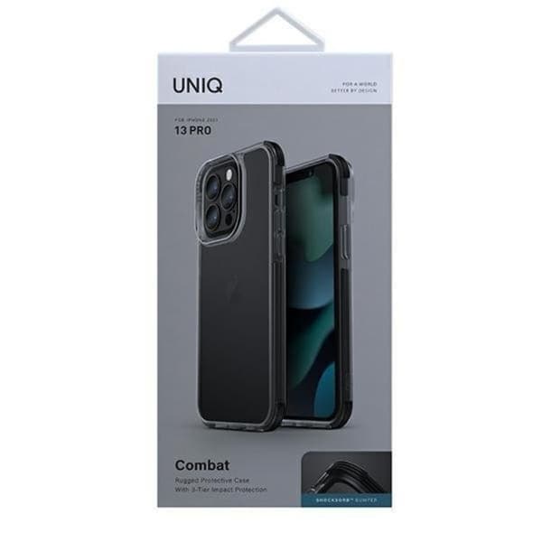 UNIQ Combat -kuori iPhone 13 / 13 Pro - Musta Black